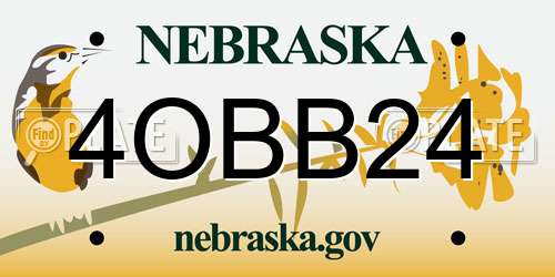 4OBB24 Nebraska License Plate