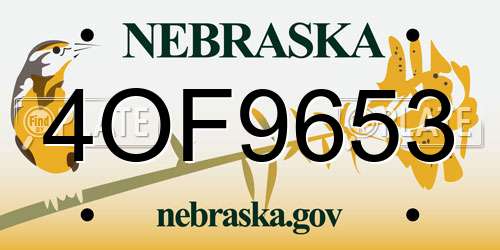 4OF9653 Nebraska License Plate