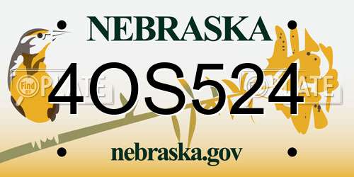 4OS524 Nebraska License Plate
