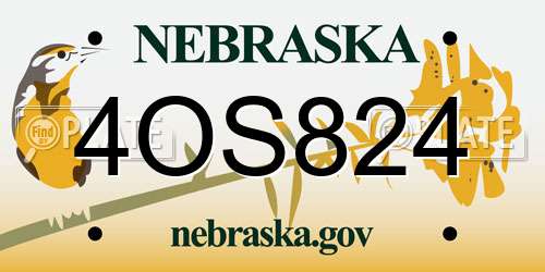 4OS824 Nebraska License Plate
