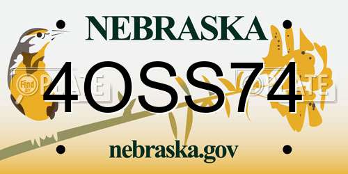 4OSS74 Nebraska License Plate