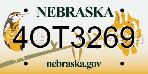 4OT3269 Nebraska License Plate