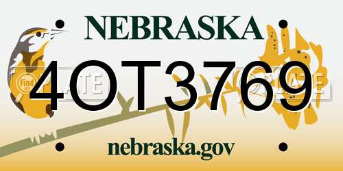 4OT3769 Nebraska License Plate