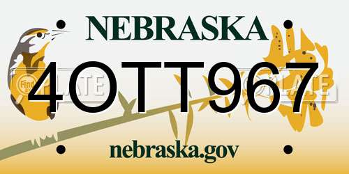 4OTT967 Nebraska License Plate