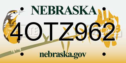 4OTZ962 Nebraska License Plate
