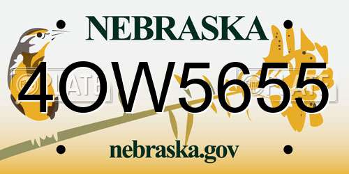 4OW5655 Nebraska License Plate