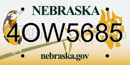 4OW5685 Nebraska License Plate
