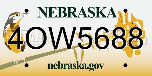 4OW5688 Nebraska License Plate