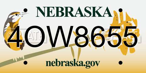 4OW8655 Nebraska License Plate