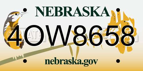 4OW8658 Nebraska License Plate