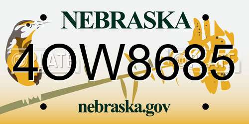 4OW8685 Nebraska License Plate