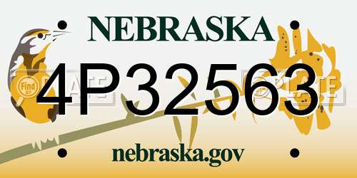 4P32563 Nebraska License Plate