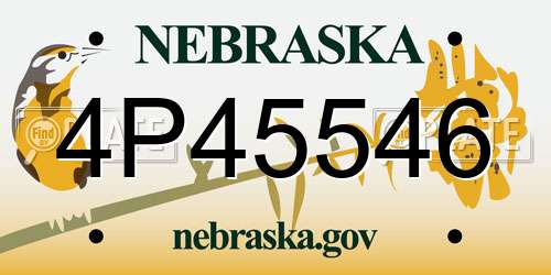 4P45546 Nebraska License Plate