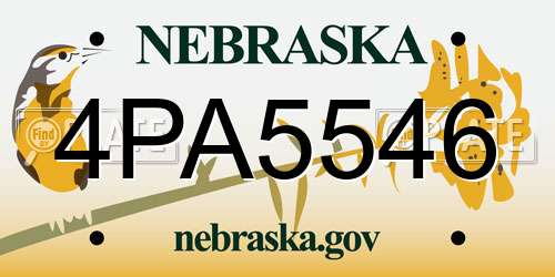 4PA5546 Nebraska License Plate