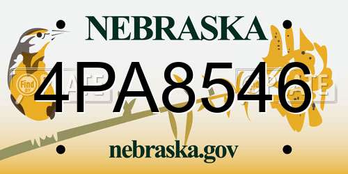 4PA8546 Nebraska License Plate