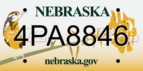 4PA8846 Nebraska License Plate