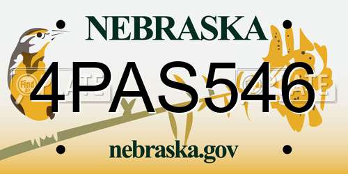 4PAS546 Nebraska License Plate