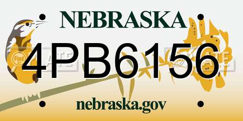 4PB6156 Nebraska License Plate