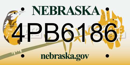 4PB6186 Nebraska License Plate