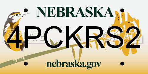 4PCKRS2 Nebraska License Plate