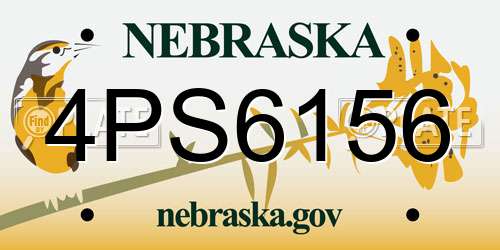 4PS6156 Nebraska License Plate