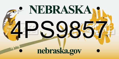 4PS9857 Nebraska License Plate