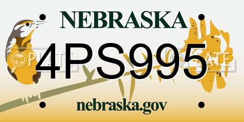4PS995 Nebraska License Plate