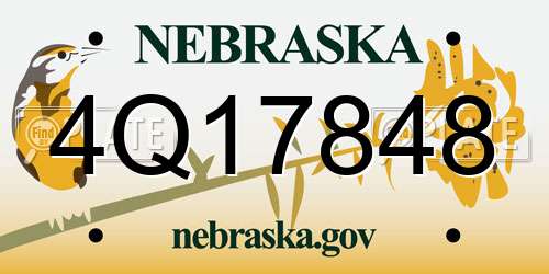 4Q17848 Nebraska License Plate