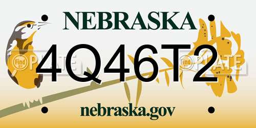 4Q46T2 Nebraska License Plate
