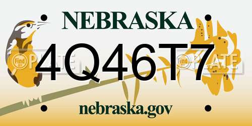 4Q46T7 Nebraska License Plate