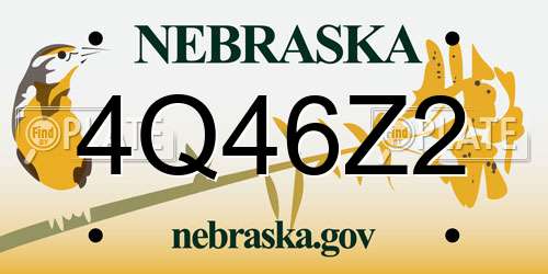 4Q46Z2 Nebraska License Plate