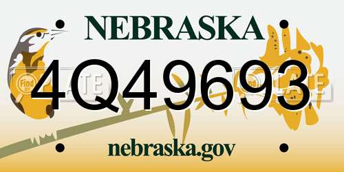 4Q49693 Nebraska License Plate