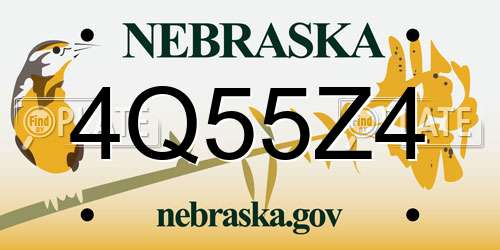 4Q55Z4 Nebraska License Plate