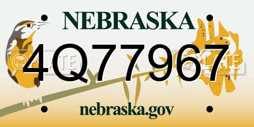4Q77967 Nebraska License Plate