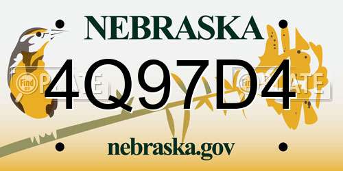4Q97D4 Nebraska License Plate
