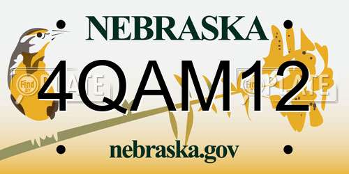 4QAM12 Nebraska License Plate