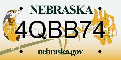 4QBB74 Nebraska License Plate