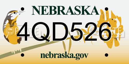 4QD526 Nebraska License Plate
