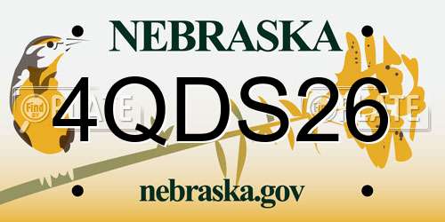 4QDS26 Nebraska License Plate