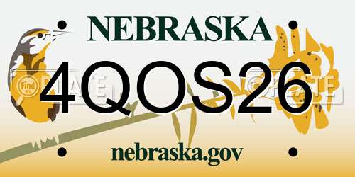 4QOS26 Nebraska License Plate