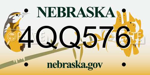 4QQ576 Nebraska License Plate