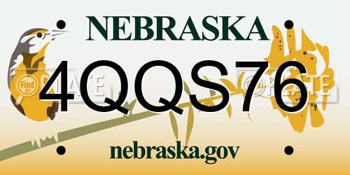 4QQS76 Nebraska License Plate
