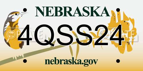 4QSS24 Nebraska License Plate