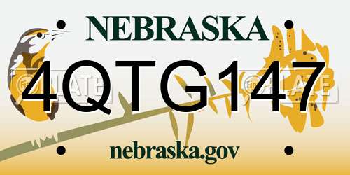 4QTG147 Nebraska License Plate