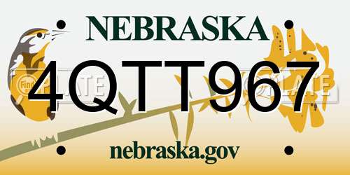 4QTT967 Nebraska License Plate