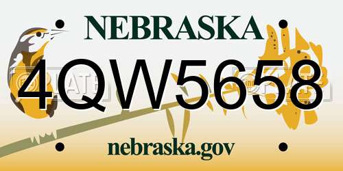 4QW5658 Nebraska License Plate