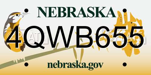 4QWB655 Nebraska License Plate