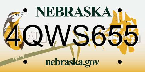 4QWS655 Nebraska License Plate