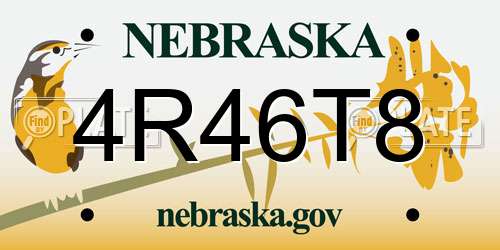 4R46T8 Nebraska License Plate