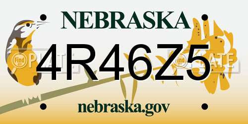 4R46Z5 Nebraska License Plate